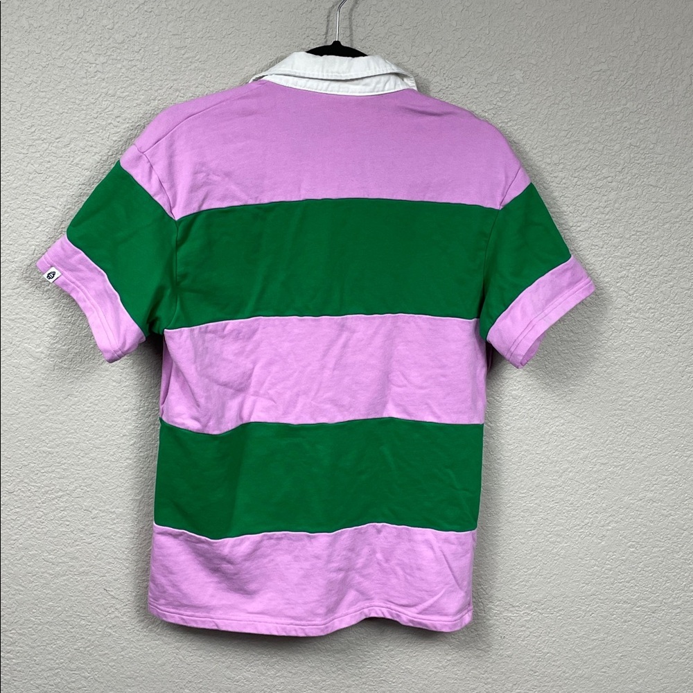 New Icecream Boulder Stripe Polo Shirt Short Sleeve Orchid Pink Green Mens Sz S - Picture 6 of 13